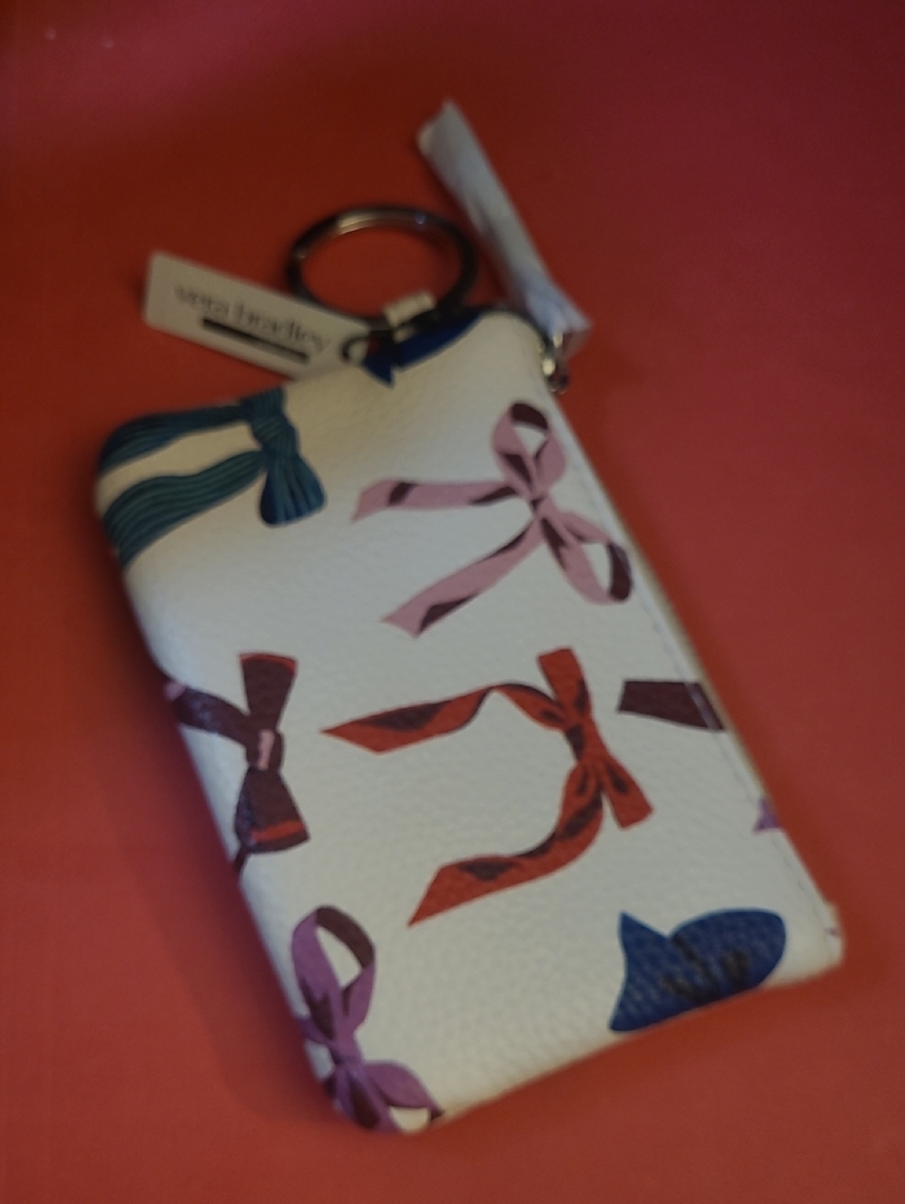Vera  Bradley Row Of Bows Id Wallet Keychain